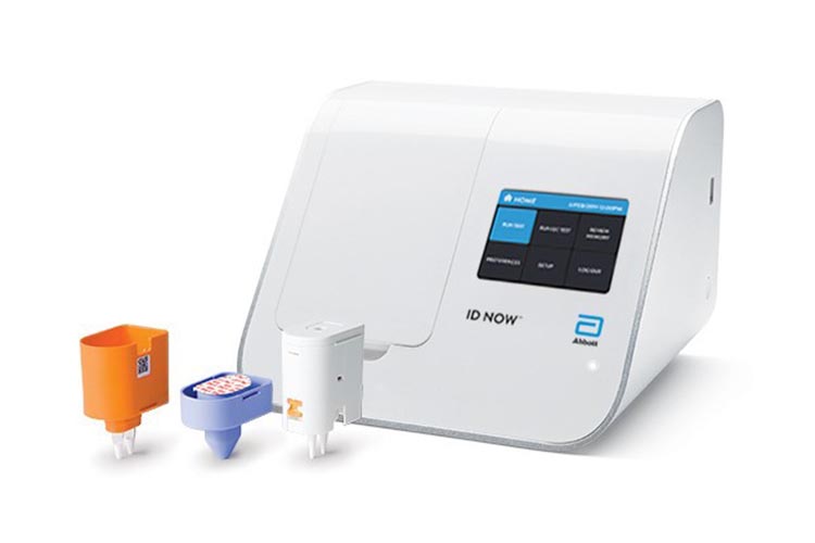 新型コロナウイルス核酸検出装置（ID NOW）PCR検査と同程度の結果が15分程度で得られます。